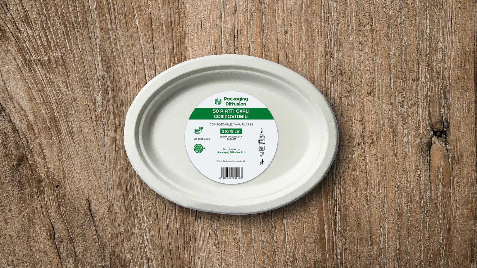 Vassoio in Polpa di Cellulosa: V175250C - ECO COMPAC